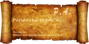 Porubszky Arkád névjegykártya