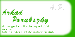 arkad porubszky business card